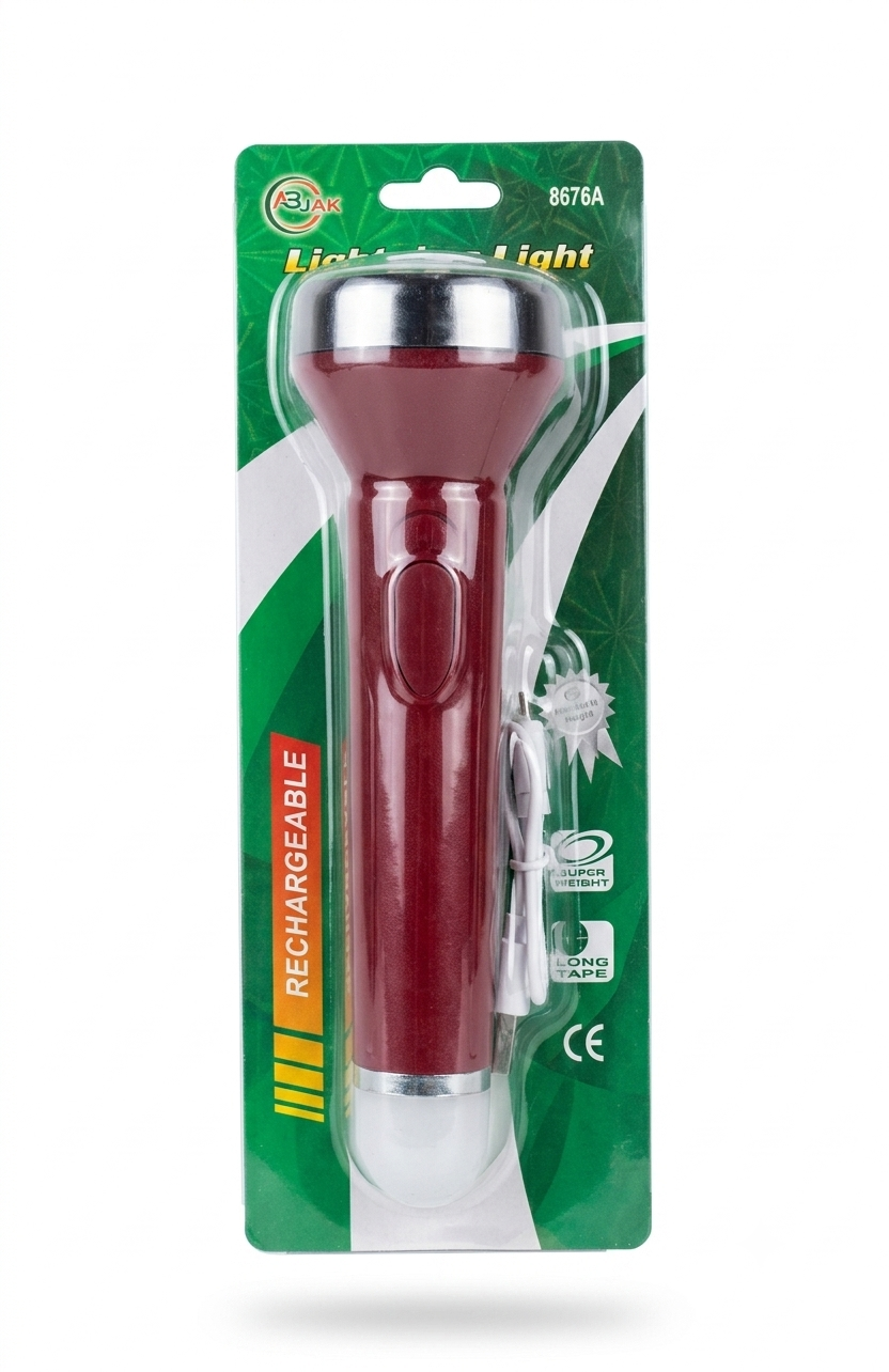 1784361893732 Rechargeable LED Torch Light with USB Charging | Super Bright Emergency Flashlight - Image 1